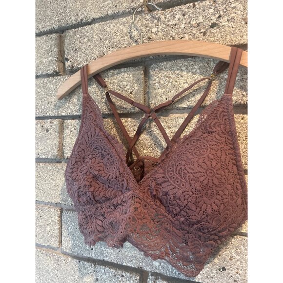 Aerie L/G Lace Bralette With Adjustable Straps In Mauve - Picture 2 of 6
